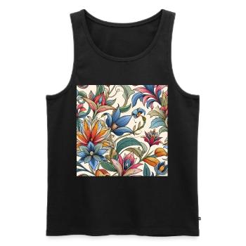 Colorful Plant Flowers - Men's Premium Organic Tank Top - black - Front - Michal (187cm)