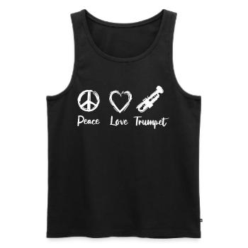 Trompette Paix Amour - Débardeur bio Premium Homme - noir - Devant - Michal (187cm)