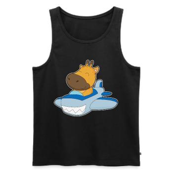 Giraffe Airplane - Men's Premium Organic Tank Top - black - Front - AI Model Male 178 light (178cm)