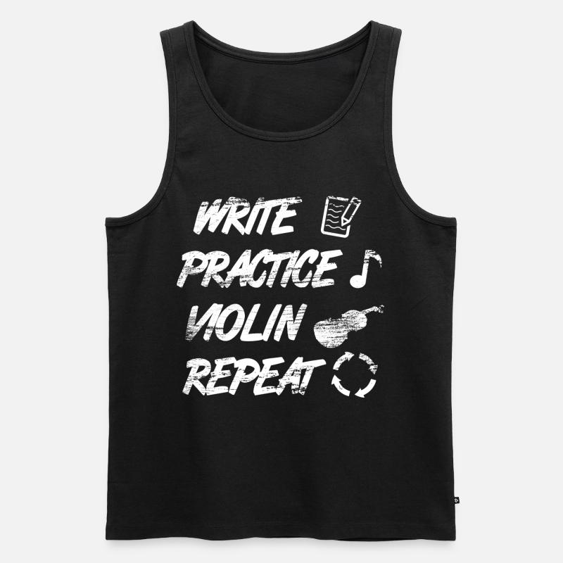 Practice writing, repeat violin - Men's Premium Organic Tank Top - black