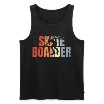 Retro Skateboarder - Männer Premium Bio Tank Top - Schwarz - Vorne - AI Model Male 178 light (178cm)