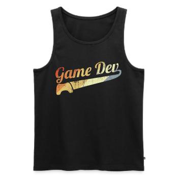 Vintage Game Developer - Men's Premium Organic Tank Top - black - Front - AI Model Male 178 light (178cm)