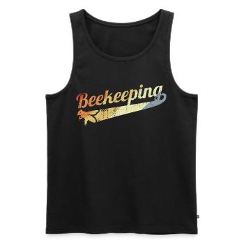 Vintage Imkerei - Männer Premium Bio Tank Top - Schwarz - Vorne - Michal (187cm)