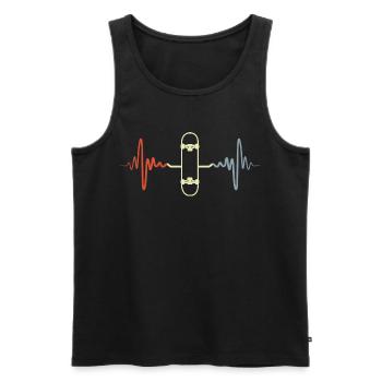 Vintage Skateboard EKG - Männer Premium Bio Tank Top - Schwarz - Vorne - Michal (187cm)