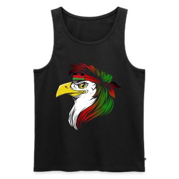 Malawi - Men's Premium Organic Tank Top - black - Front - AI Model Male 178 light (178cm)