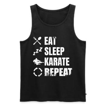 Eat Sleep Karate Repeat - Men's Premium Organic Tank Top - black - Front - Michal (187cm)