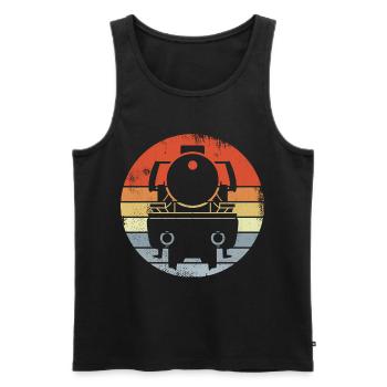 Locomotive d’époque - Débardeur bio Premium Homme - noir - Devant - Michal (187cm)