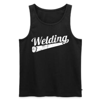 Funny Welder - Men's Premium Organic Tank Top - black - Front - AI Model Male 178 light (178cm)