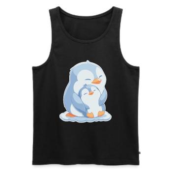 Pingouin maman et bébé fête des mères - Débardeur bio Premium Homme - noir - Devant - Michal (187cm)
