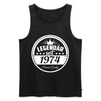 Legendär seit 1974 - Männer Premium Bio Tank Top - Schwarz - Vorne - Michal (187cm)