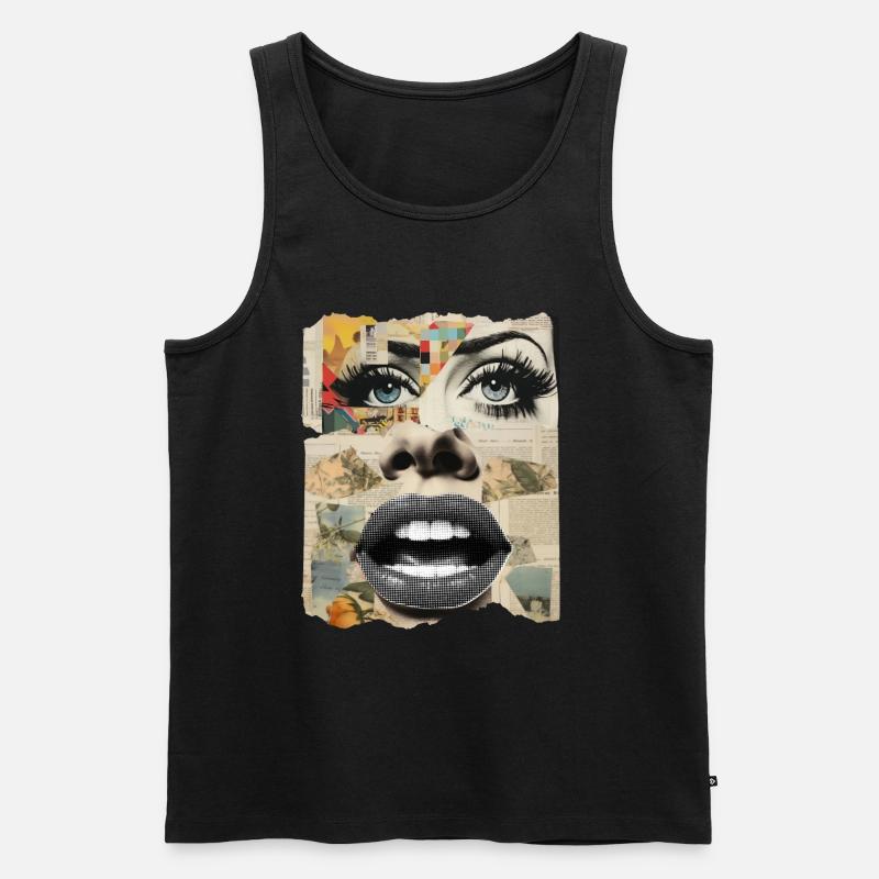 Fotocollage - Männer Premium Bio Tank Top - Schwarz