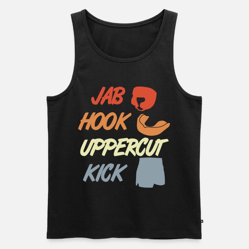 Jab Hook Uppercut Kick - Männer Premium Bio Tank Top - Schwarz