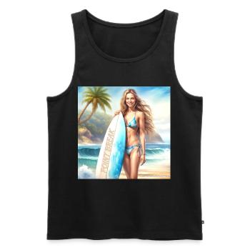 Girl Action Surf 2 - Men's Premium Organic Tank Top - black - Front - Michal (187cm)