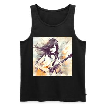 Girl Who Loves Music 2 - Men's Premium Organic Tank Top - black - Front - Michal (187cm)