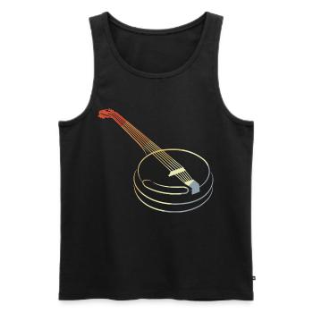 Vintage Banjo Drawing - Men's Premium Organic Tank Top - black - Front - Michal (187cm)
