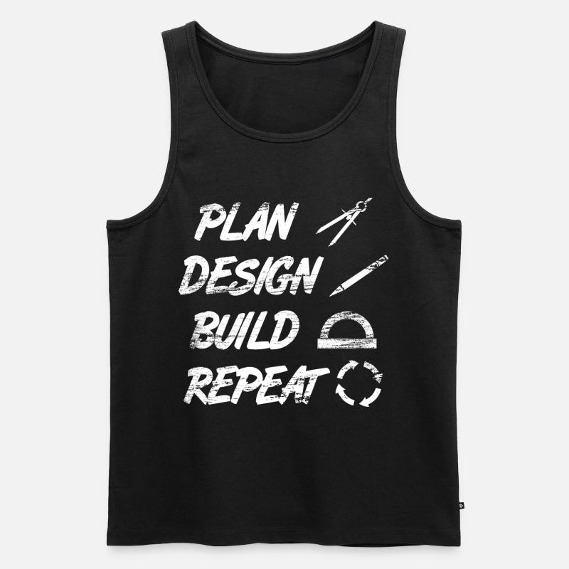 Routine de l’architecte - Débardeur bio Premium Homme - noir