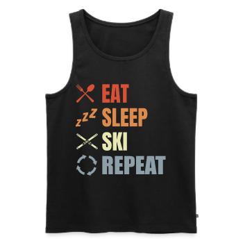Manger Dormir Ski Répéter - Débardeur bio Premium Homme - noir - Devant - AI Model Male 178 light (178cm)