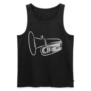 Croquis de tuba - Débardeur bio Premium Homme - noir - Devant - Michal (187cm)