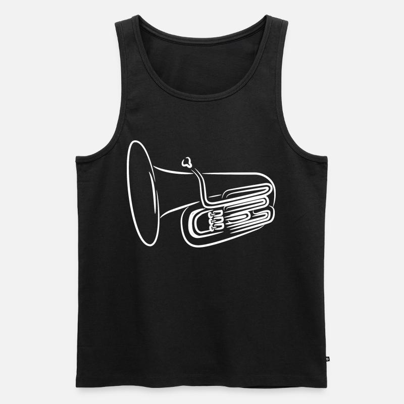 Tuba Skizze - Männer Premium Bio Tank Top - Schwarz