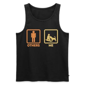 Tierarzt Strichfiguren - Männer Premium Bio Tank Top - Schwarz - Vorne - AI Model Male 178 light (178cm)