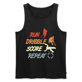 Motivational Field Hockey Quote - Men's Premium Organic Tank Top - black - Front - Michal (187cm)