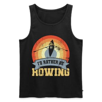 I’d Rather Be Rowing - Männer Premium Bio Tank Top - Schwarz - Vorne - AI Model Male 178 light (178cm)