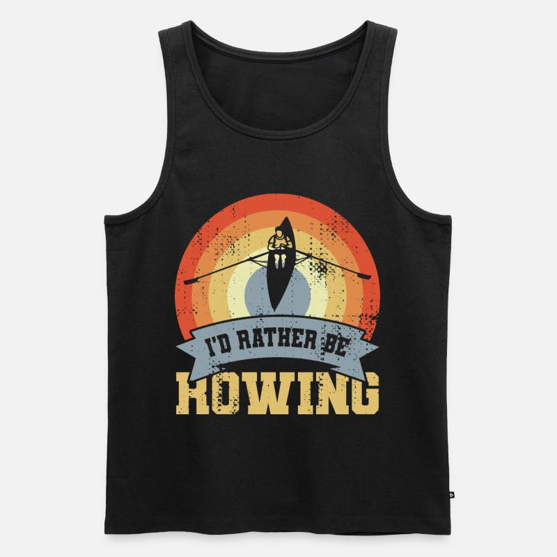 I’d Rather Be Rowing - Männer Premium Bio Tank Top - Schwarz