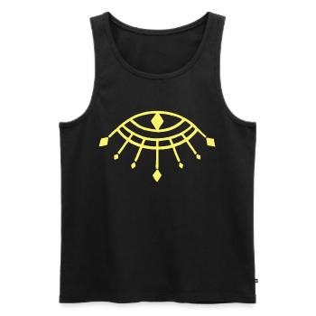 Yellow Eye of Horus - Men's Premium Organic Tank Top - black - Front - AI Model Male 178 light (178cm)