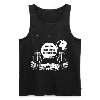 Houston, Nous avons un problème! - Débardeur bio Premium Homme - noir - Devant - AI Model Male 178 light (178cm)