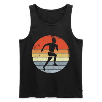 Vintage Runner Drawing - Men's Premium Organic Tank Top - black - Front - AI Model Male 178 light (178cm)