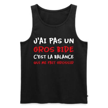 J’ai pas un gros bide la balance qui fait grossir - Débardeur bio Premium Homme - noir - Devant - Michal (187cm)