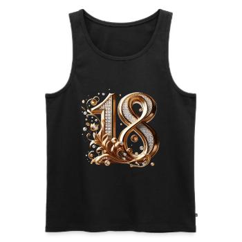 18 ans or diamants 18e anniversaire cadeau - Débardeur bio Premium Homme - noir - Devant - Michal (187cm)