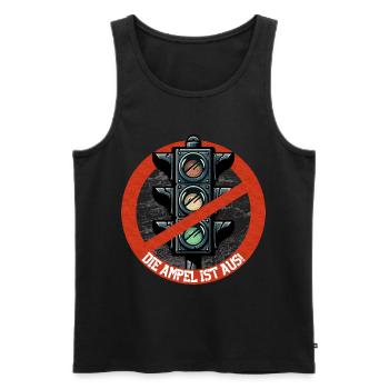 Die AMPEL ist AUS! - Männer Premium Bio Tank Top - Schwarz - Vorne - AI Model Male 178 light (178cm)