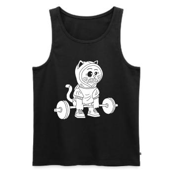 The Power of the White Kitten - Men's Premium Organic Tank Top - black - Front - AI Model Male 178 light (178cm)