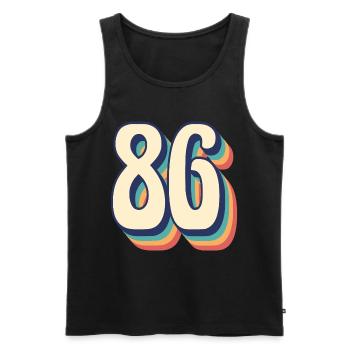 T-Shirt rétro Vintage numéro 86 Eighty Six - Débardeur bio Premium Homme - noir - Devant - Michal (187cm)