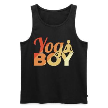 Lustiger Yoga Junge - Männer Premium Bio Tank Top - Schwarz - Vorne - Michal (187cm)