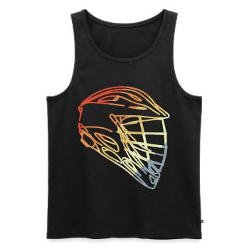 Lacrosse Helm Retro Stil - Männer Premium Bio Tank Top - Schwarz - Vorne - Michal (187cm)