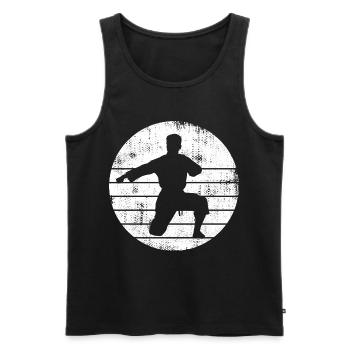 Karateka Sketch - Men's Premium Organic Tank Top - black - Front - AI Model Male 178 light (178cm)