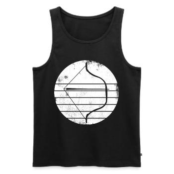 Bow and Arrow Sketch - Men's Premium Organic Tank Top - black - Front - AI Model Male 178 light (178cm)