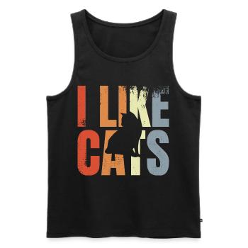 Amoureux des chats - Débardeur bio Premium Homme - noir - Devant - Michal (187cm)
