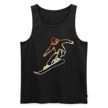 Snowboarder Sketch - Men's Premium Organic Tank Top - black - Front - AI Model Male 178 light (178cm)
