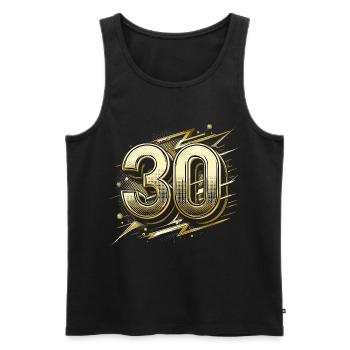 30 ans or Pop Art 30e cadeau d’anniversaire - Débardeur bio Premium Homme - noir - Devant - Michal (187cm)