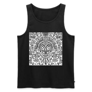 Inca, Aztèque, Motif Maya, Oeuvre d’art - Débardeur bio Premium Homme - noir - Devant - Michal (187cm)