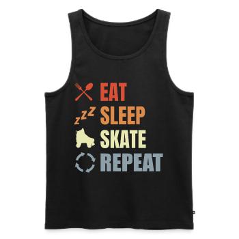Eat Sleep Skate Repeat - Männer Premium Bio Tank Top - Schwarz - Vorne - AI Model Male 178 light (178cm)