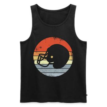 Vintage Football Helm - Männer Premium Bio Tank Top - Schwarz - Vorne - Michal (187cm)