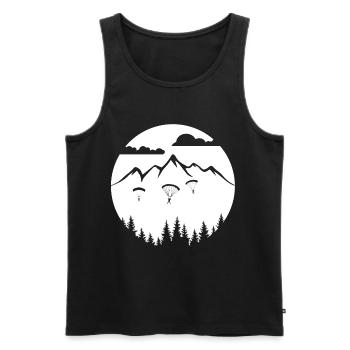 Fallschirmsprung - Adrenalin am Himmel - Männer Premium Bio Tank Top - Schwarz - Vorne - AI Model Male 178 light (178cm)