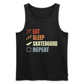 Eat Sleep Skate Repeat - Männer Premium Bio Tank Top - Schwarz - Vorne - AI Model Male 178 light (178cm)