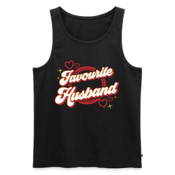 Favourite Husband | Farben änderbar - Männer Premium Bio Tank Top - Schwarz - Vorne - AI Model Male 178 light (178cm)