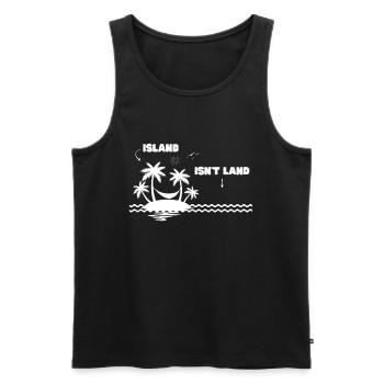 Iceland Isn't Land Water Is Not An Island Funny. - Men's Premium Organic Tank Top - black - Front - AI Model Male 178 light (178cm)