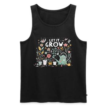 Laissez-le pousser des fleurs de jardin printanières - Débardeur bio Premium Homme - noir - Devant - AI Model Male 178 light (178cm)